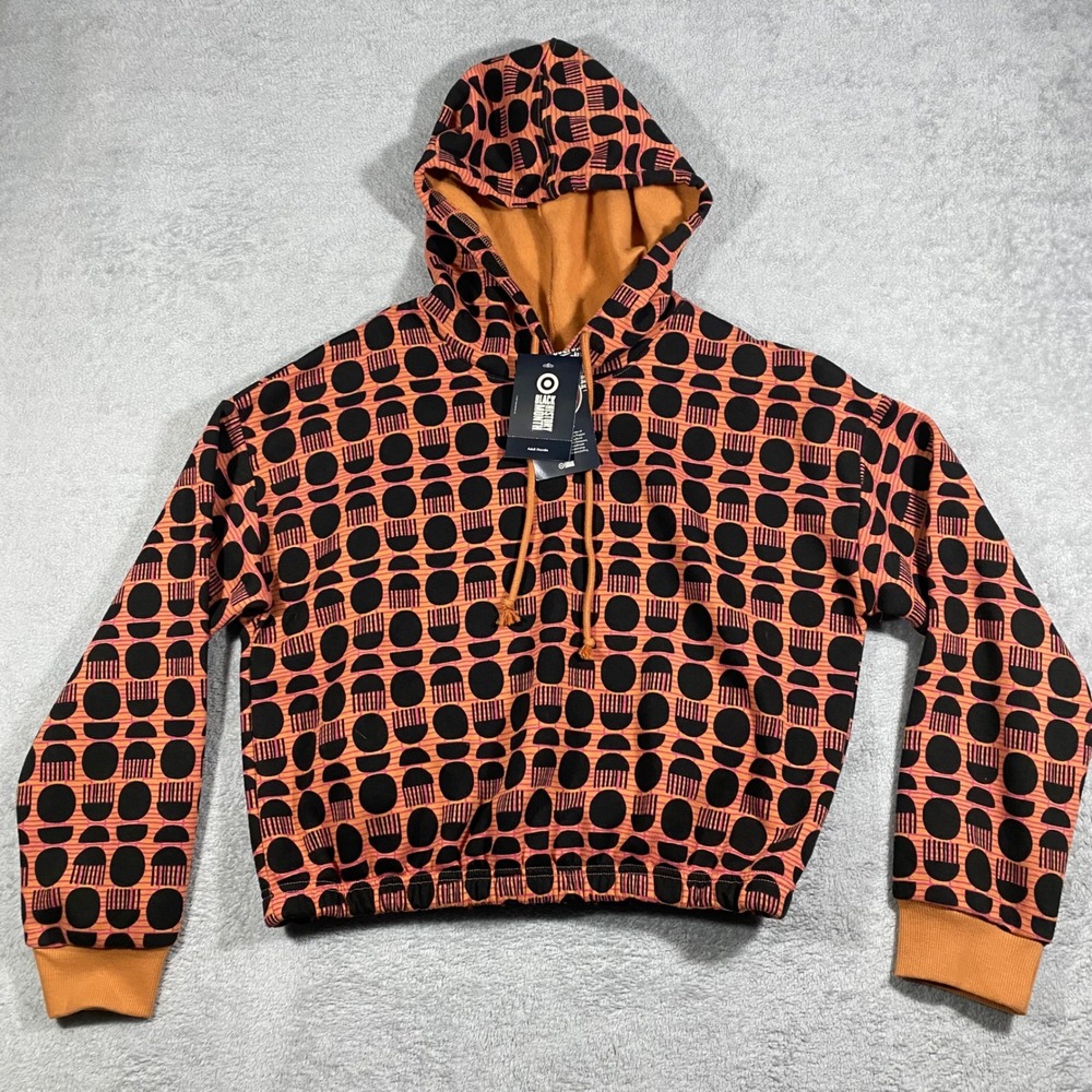 Target Black History Month Hadiya Williams Hoodie Adult M Orange Black Geometric